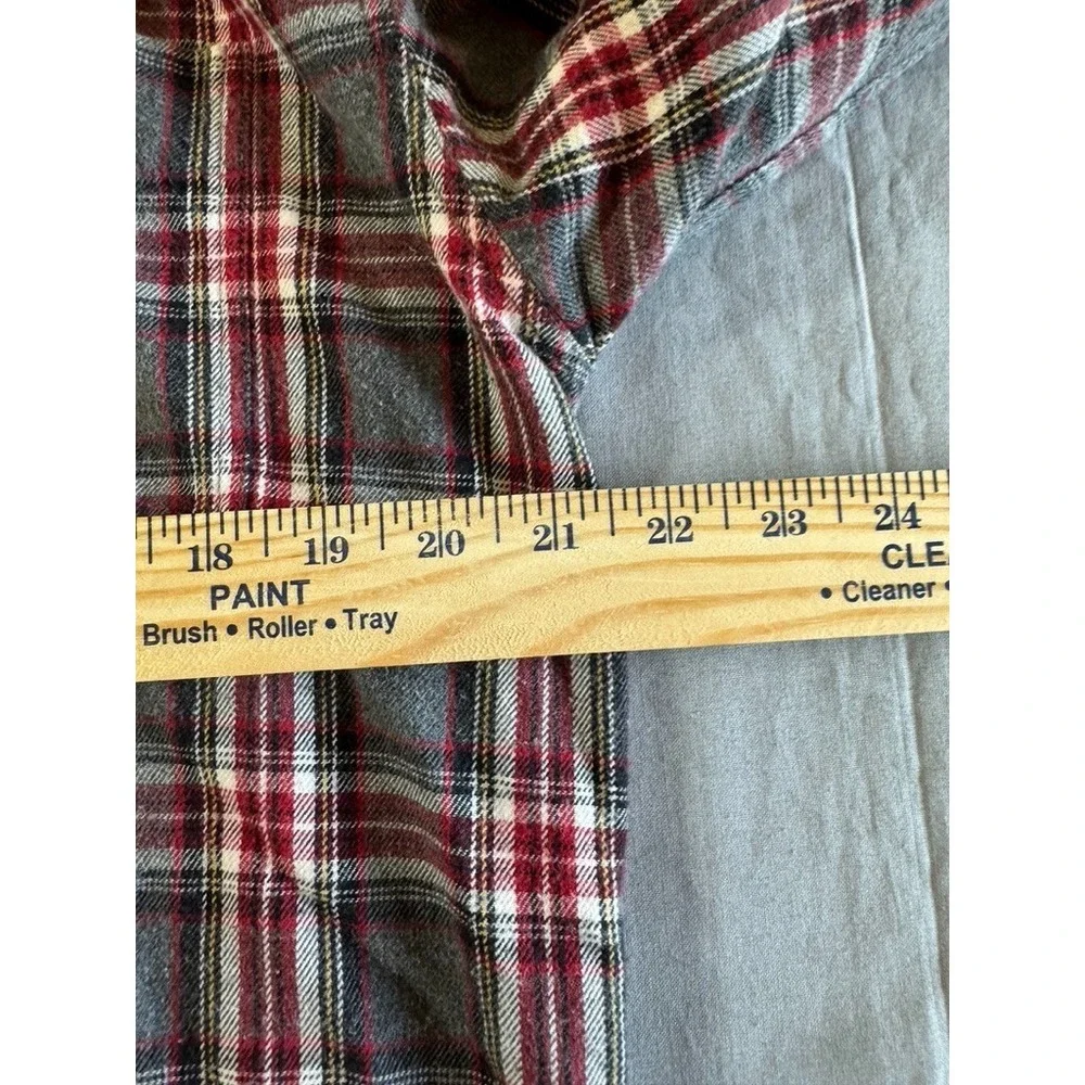 VINTAGE J. Crew Flannel Shirt Mens Medium Oarsman Red Gray Plaid Preppy‎ 90s